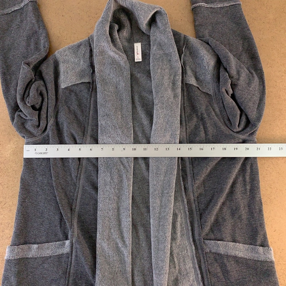 Exertek Women's Size Large Gray Brushed Knit Lining Pocketed Open Front Jacket - Picture 4 of 7